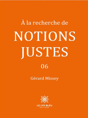 cover image of À la recherche de notions justes 06